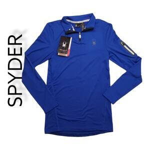 NWT. SPYDER ACTIVE  QUARTER FRONT ZIP SIZE SMALL ROYAL BLUE